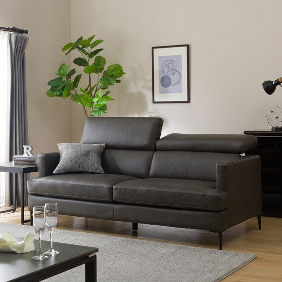 3P Sofa Satherla Leather C2 DGY