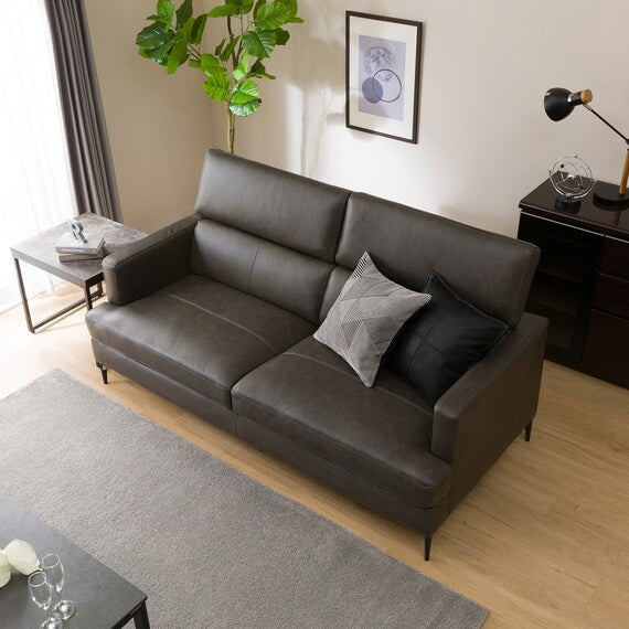 3P Sofa Satherla Leather C2 DGY