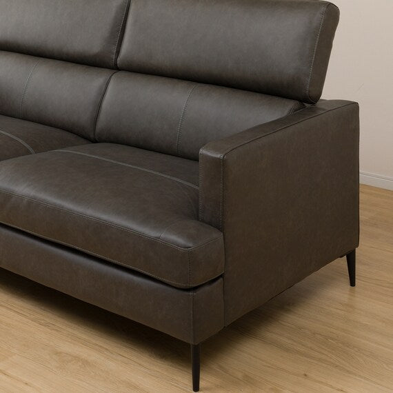 3P Sofa Satherla Leather C2 DGY