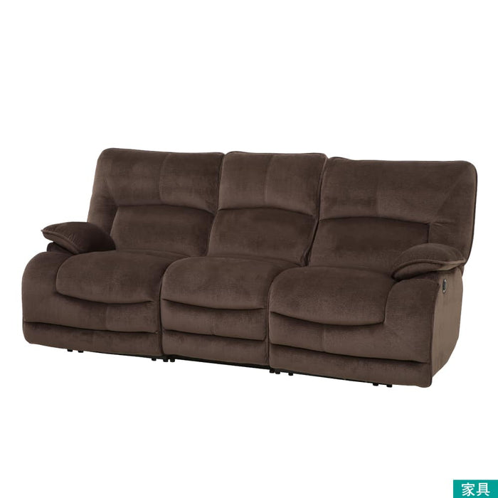 3 SEATER ELECTRIC FABRIC SOFA HIT DBR 2CS