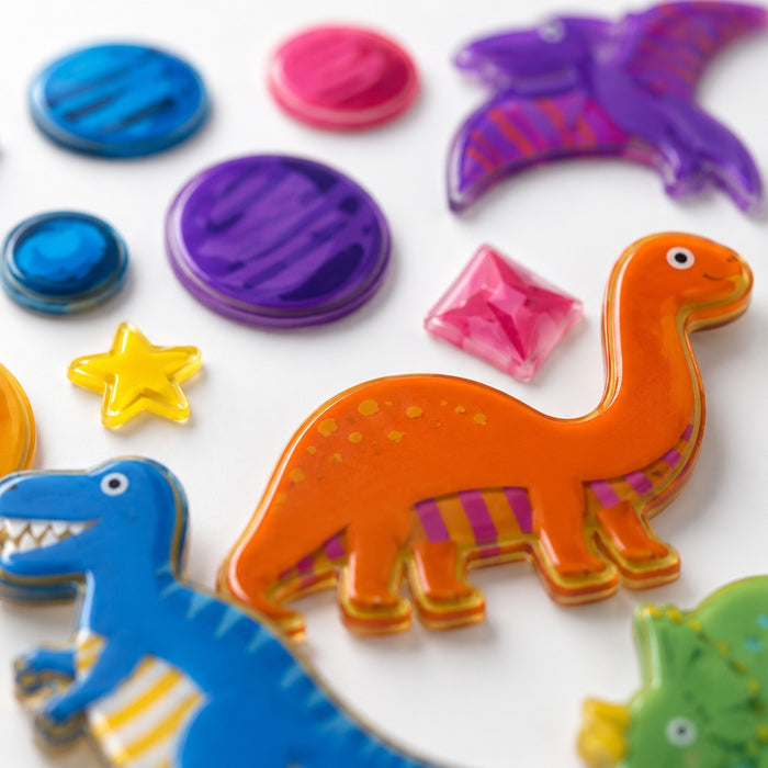 TPR WINDOW STICKER DINOSAUR & PLANET