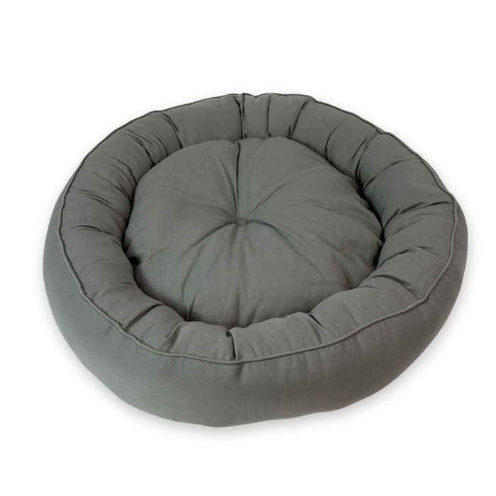 PET BED M-ROUND GY