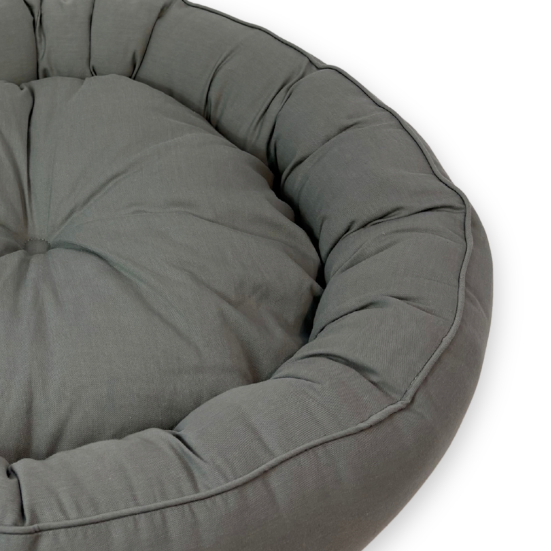 PET BED M-ROUND GY