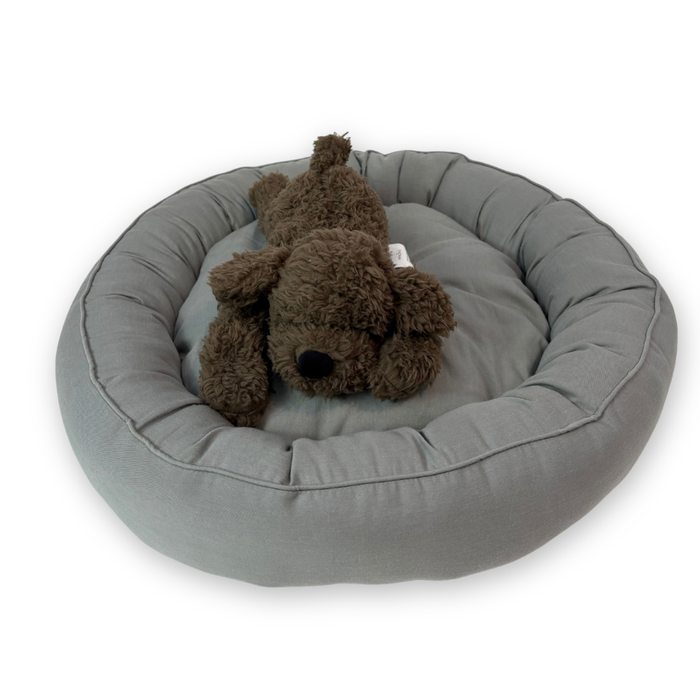PET BED M-ROUND GY
