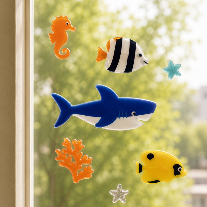 TPR WINDOW STICKER CORAL & FISH