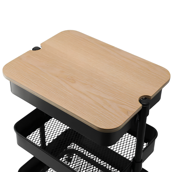 NON-SLIP WOOD TRAY FOR  STEEL WAGON TROLLEY S GF-14037