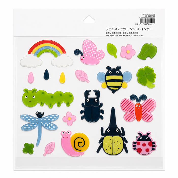 TPR WINDOW STICKER BUGS & RAINBOW