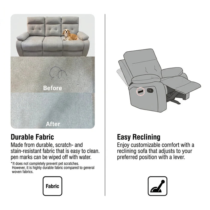 3S RECLINER MD1248 CREAMY