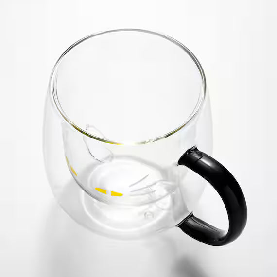 DOUBLE LAYER GLASS MUG CAT PATTERN CL GM008