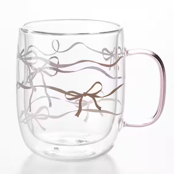 DOUBLE LAYER GLASS MUG RIBBON NG09
