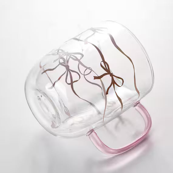 DOUBLE LAYER GLASS MUG RIBBON NG09