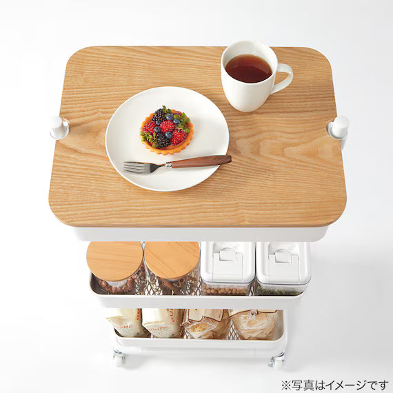 NON-SLIP WOOD TRAY FOR  STEEL WAGON TROLLEY GF-14042L