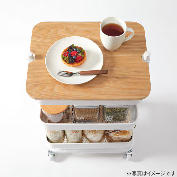NON-SLIP WOOD TRAY FOR  STEEL WAGON TROLLEY S GF-14037