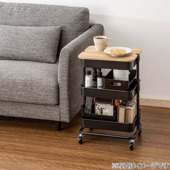 NON-SLIP WOOD TRAY FOR  STEEL WAGON TROLLEY S GF-14037