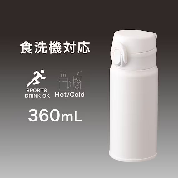 STAINLESS ONE TOUCH BOTTLE AOW-360 WH