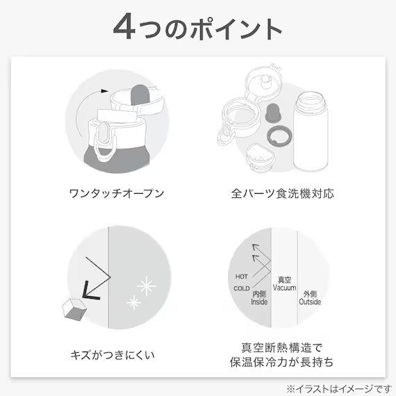 STAINLESS ONE TOUCH BOTTLE AOW-360 BK