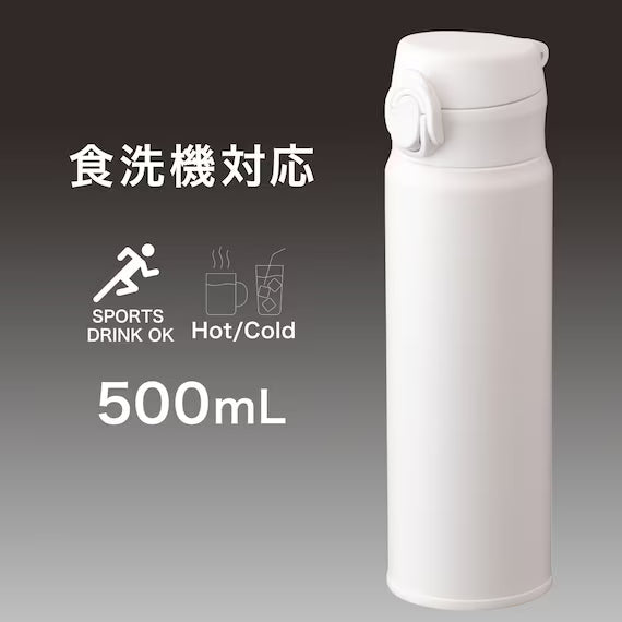 STAINLESS ONE TOUCH BOTTLE AOW-500 WH