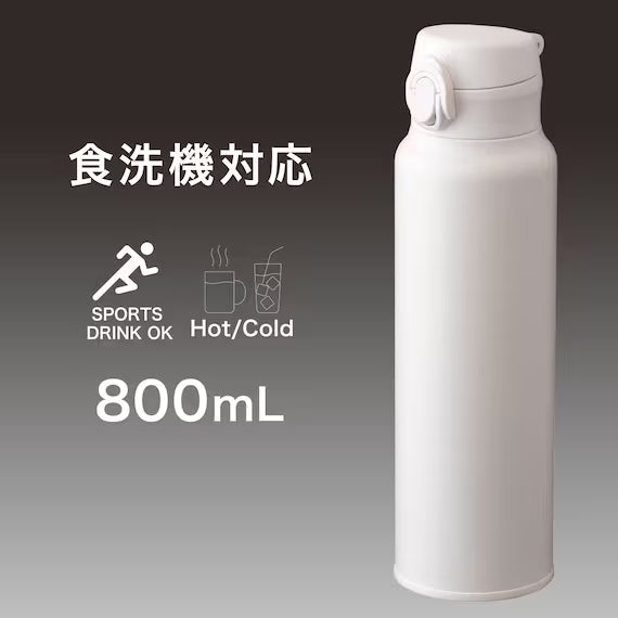 STAINLESS ONE TOUCH BOTTLE AOW-800 WH