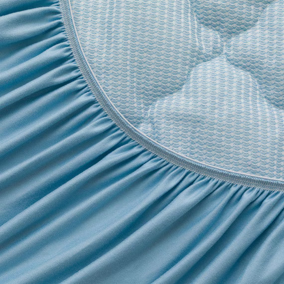 REVERSIBLE FITTED SHEET TOPPER N COOL SD BL S2501