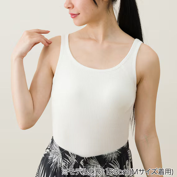 WOMENS SUPER COOL RIBBED TANK TOP WITH BUILTIN BRAEWH M
