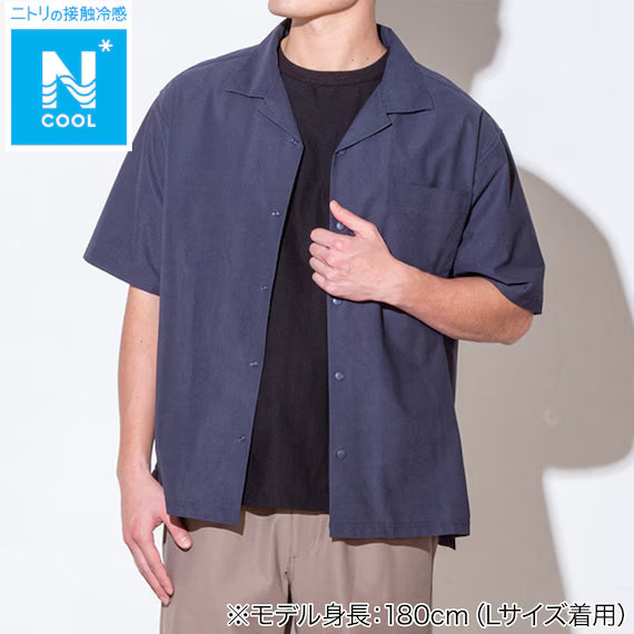 MENS COOL CUT GEORGETTE SHORT SLEEVESHIRT NE BL LL