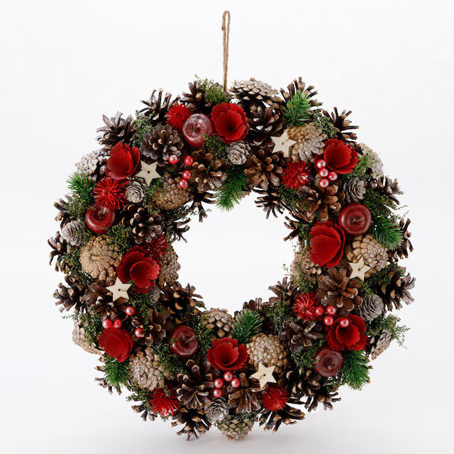 CHRISTMAS 39CM HANGING WREATH 23AFH029-39 N4LC