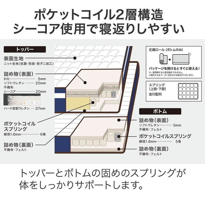 Double Mattress N-Sleep Hard H3-CC