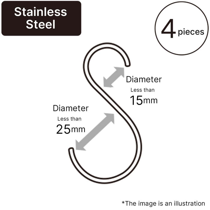 Stainless Steel S-Hook 15-25 4P