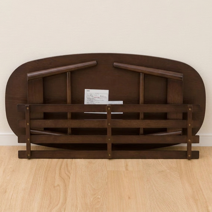 LEG-FOLD TABLE RP9045 OVAL W/SHELF DBR