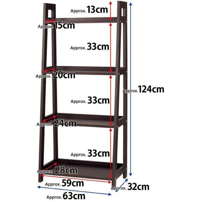 Wood Shelf 4-Tier Ladder N DBR