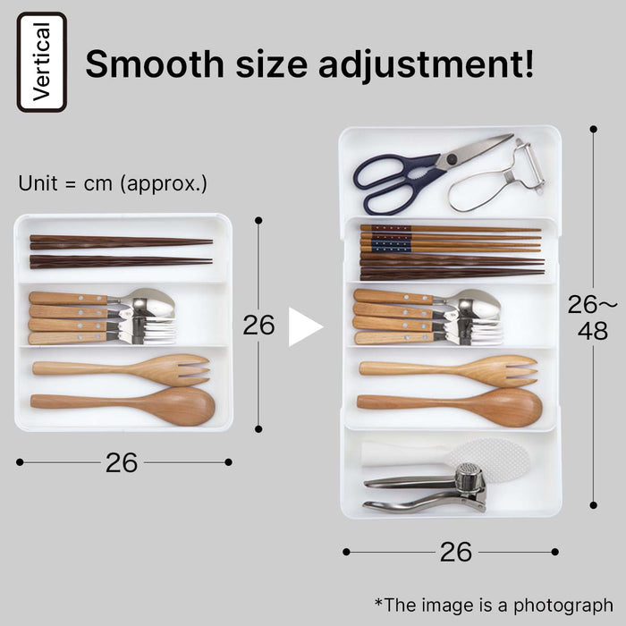 2-Way Extension Cutlery Tray WH N-Blanc