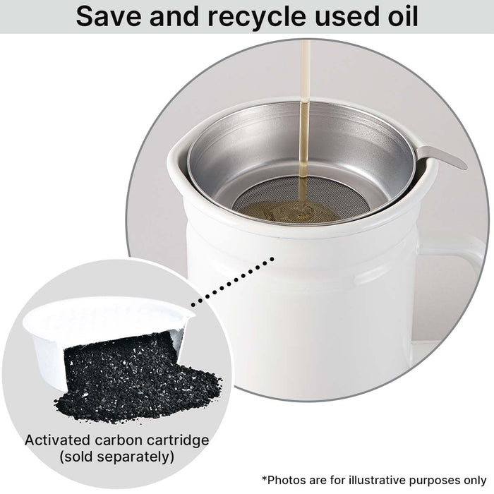 Enamel 1.1L Oil Pot YF-A-012 WH