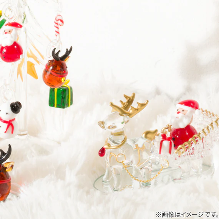 Glass Ornament Santa Sleigh n6RW