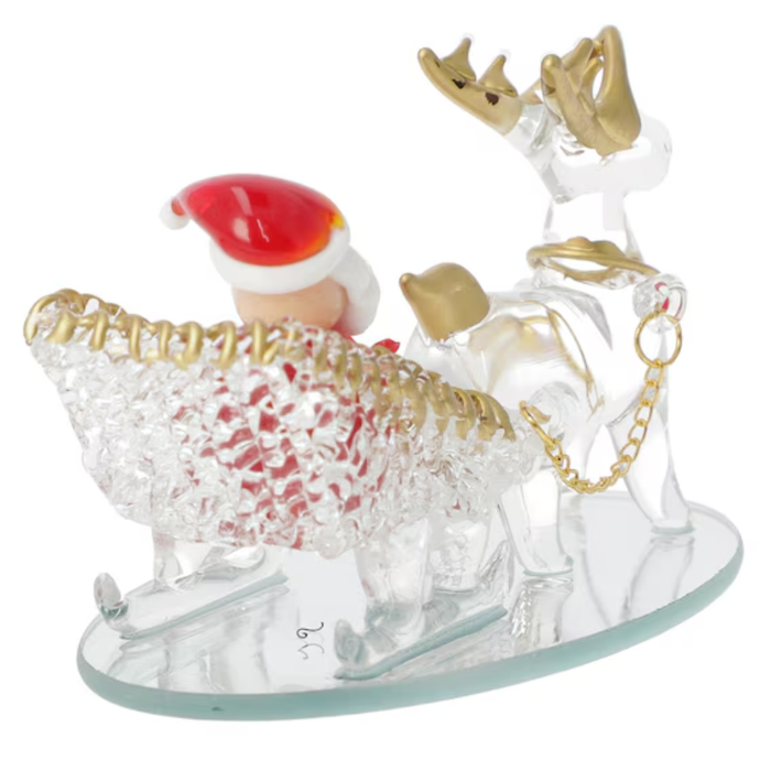 Glass Ornament Santa Sleigh n6RW