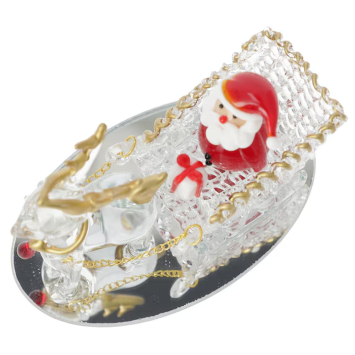 Glass Ornament Santa Sleigh n6RW