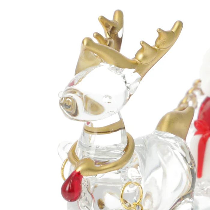 Glass Ornament Santa Sleigh n6RW