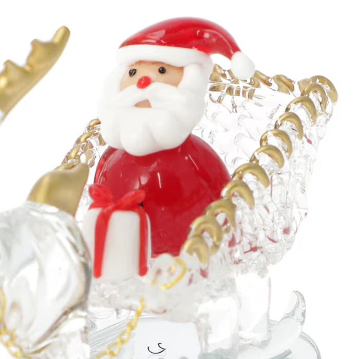 Glass Ornament Santa Sleigh n6RW