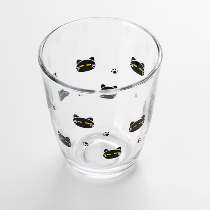 GLASS TUMBLER CAT PATTERN GM016