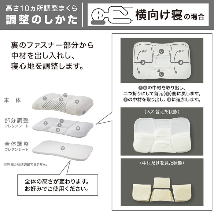 Adjust Height 10 Positions Pillow Latex 2