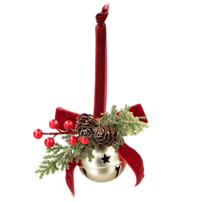 Bell & Ribbon Christmas Tree Ornament n6BT