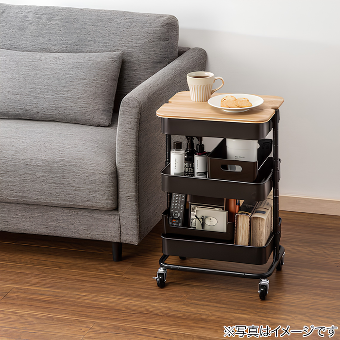 NON-SLIP WOOD TRAY FOR  STEEL WAGON TROLLEY S GF-14037