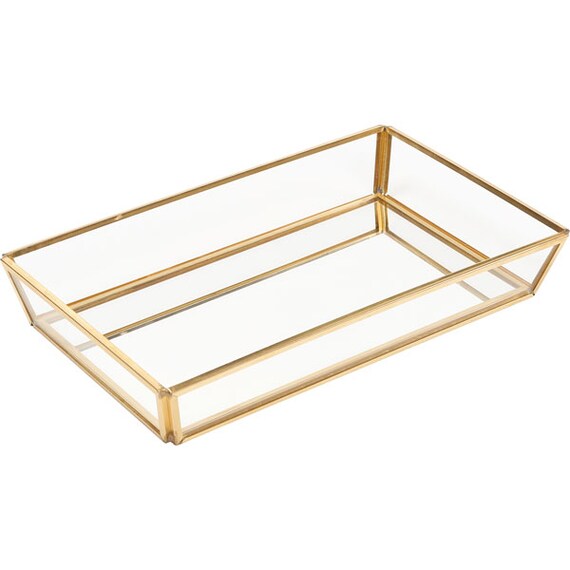 Accessory Tray Gold Frame Laiton W22D14H3.5