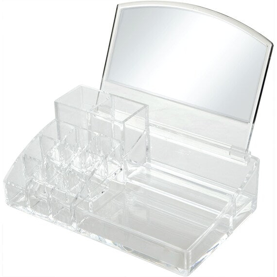 Acrylic Cosmetic Case W/Mirror Lucent L W21.4D18.5H17