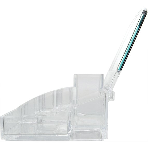 Acrylic Cosmetic Case W/Mirror Lucent L W21.4D18.5H17