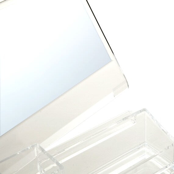 Acrylic Cosmetic Case W/Mirror Lucent L W21.4D18.5H17