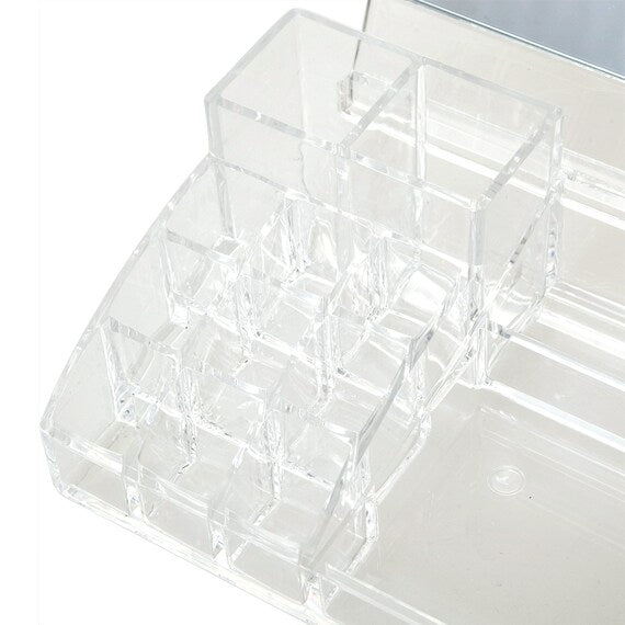 Acrylic Cosmetic Case W/Mirror Lucent L W21.4D18.5H17