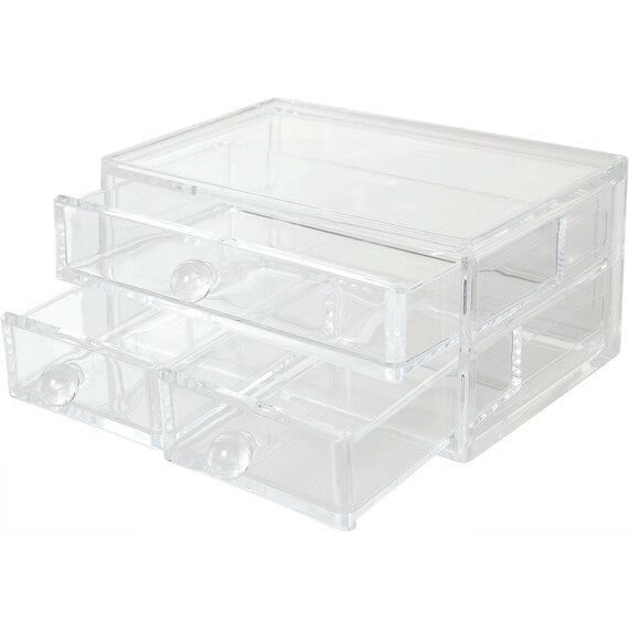 Acrylic Cosmetic Case W/Drawer Luce NT L W21.4D18.5H17