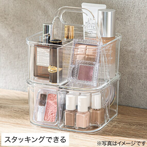 Acrylic Stackable Caddy W/Handle S W14.5D14.5H13