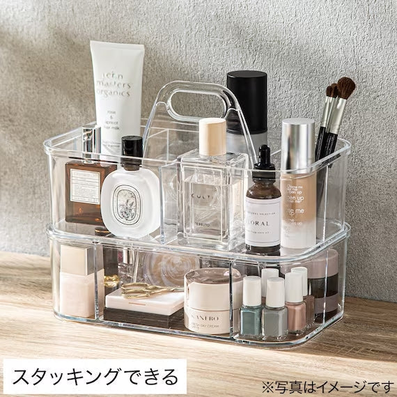 Acrylic Stackable Caddy W/Handle M W28xD17xH15