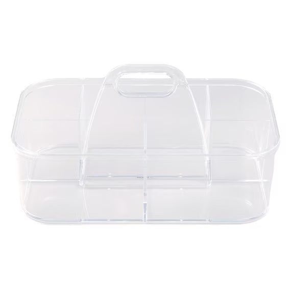 Acrylic Stackable Caddy W/Handle M W28xD17xH15